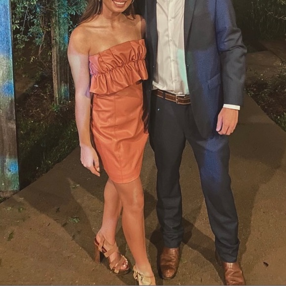 Strapless mini dress faux leather - Picture 4 of 4